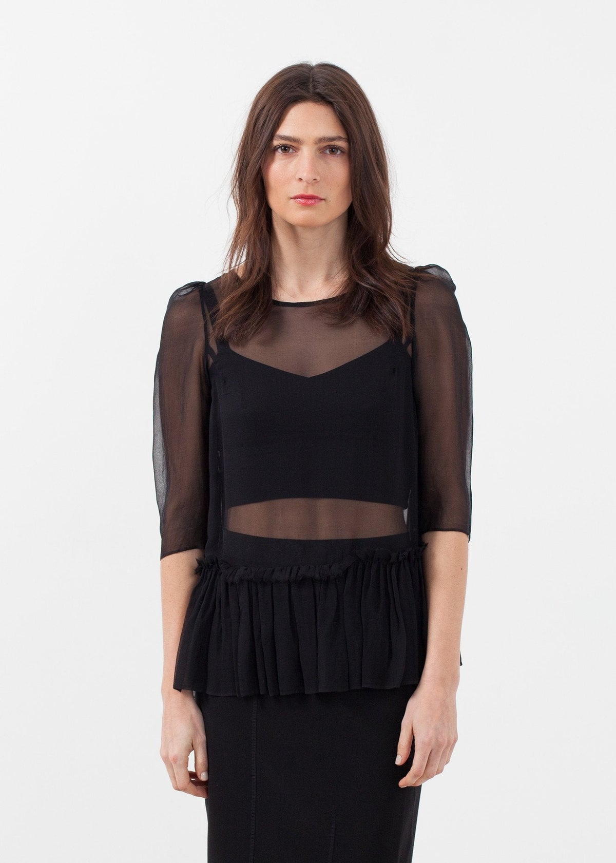 Ruffle Top Black