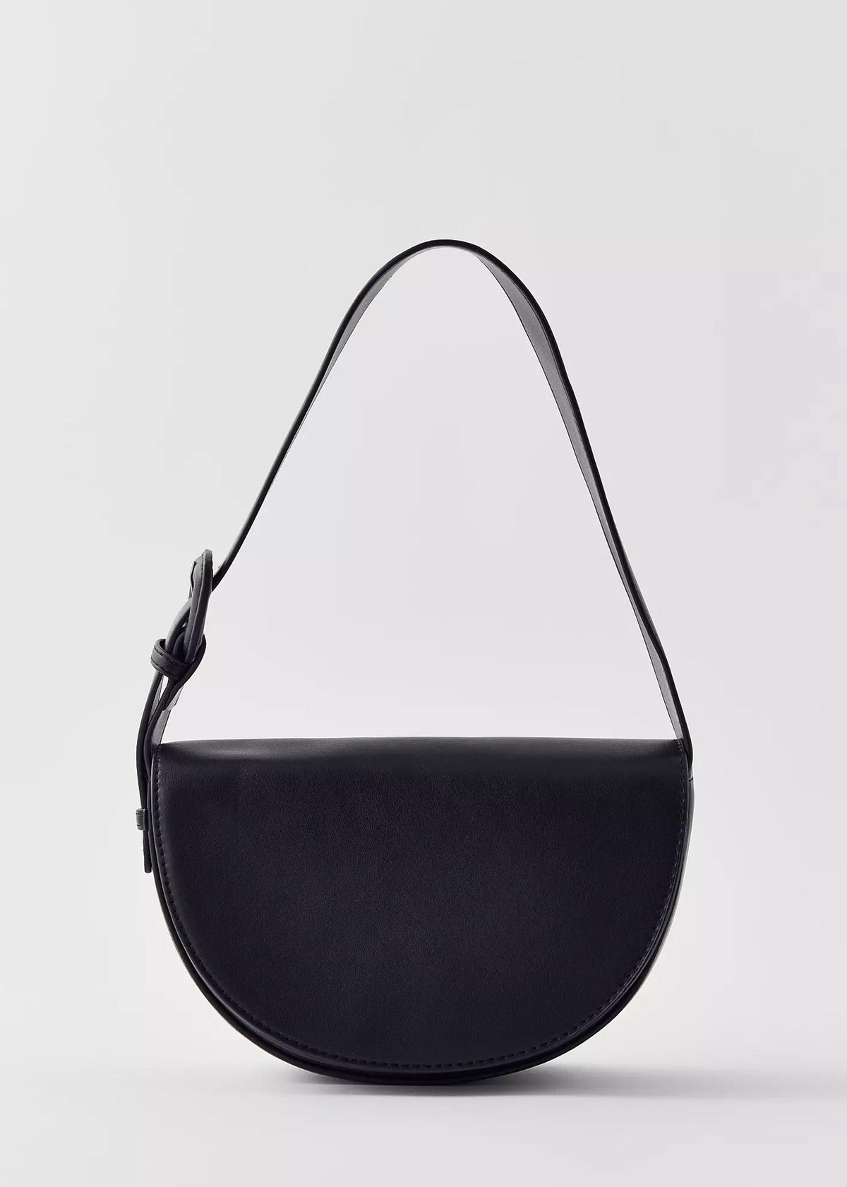 Leather Baguette Hobo Bag