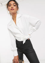 Reckless wrap shirt in White